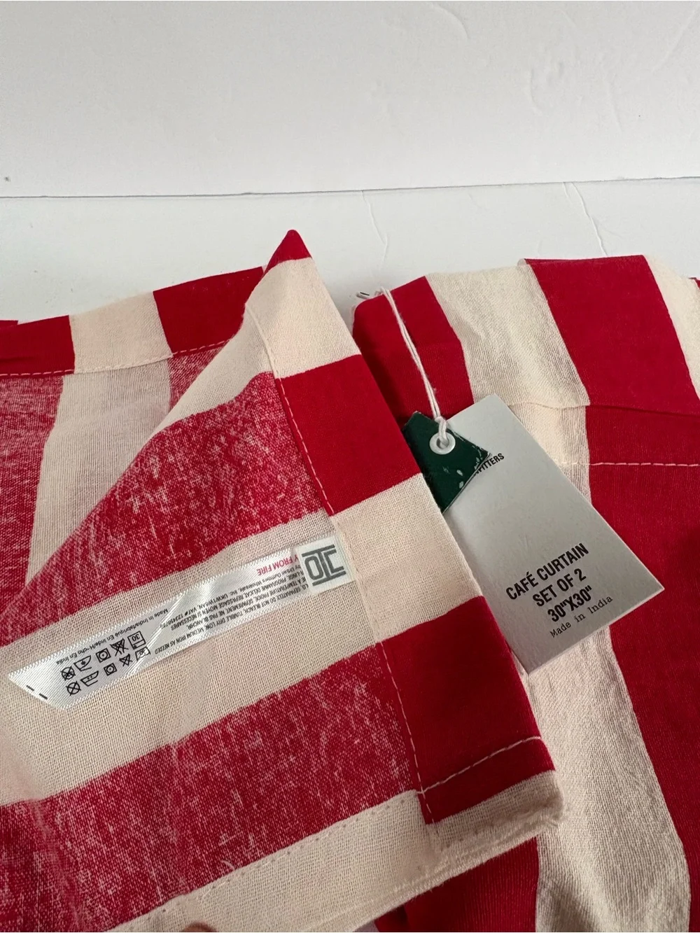 NWT Urban Outfitters Striped Patterned Café Curtain Set